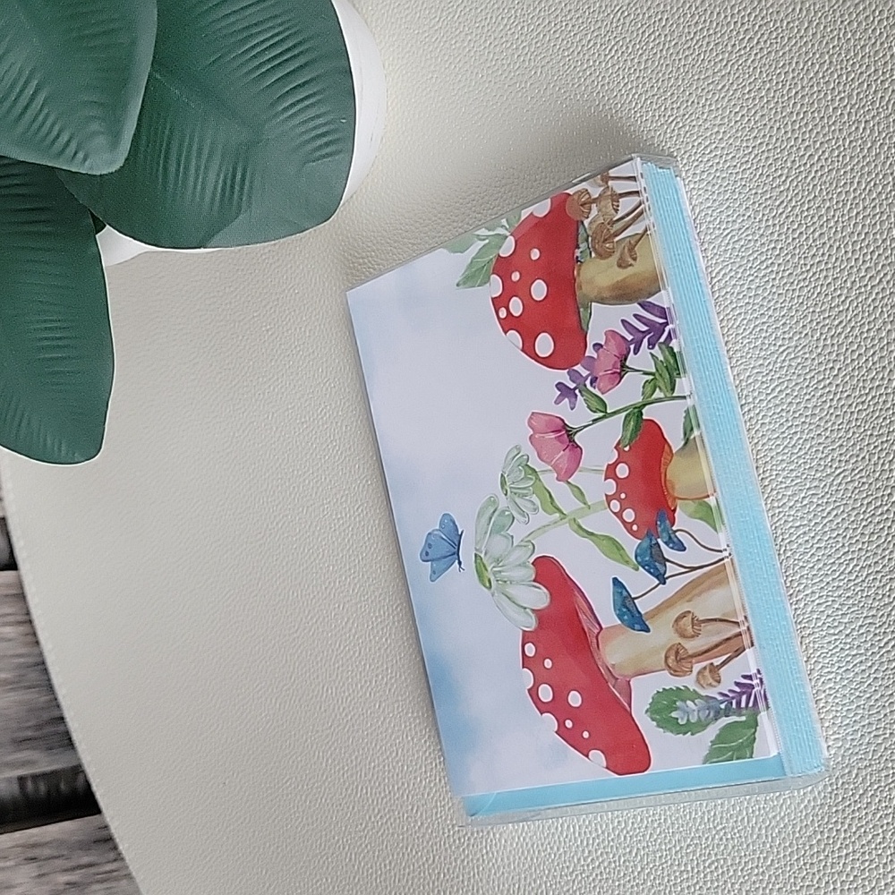 Whimsical Mushroom and Butterfly Notecard Set - Picture 4 of 4
